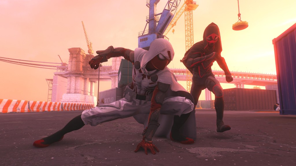 Spider-Man 2 PS5 screenshot showing Spider-Man and Spider-Man